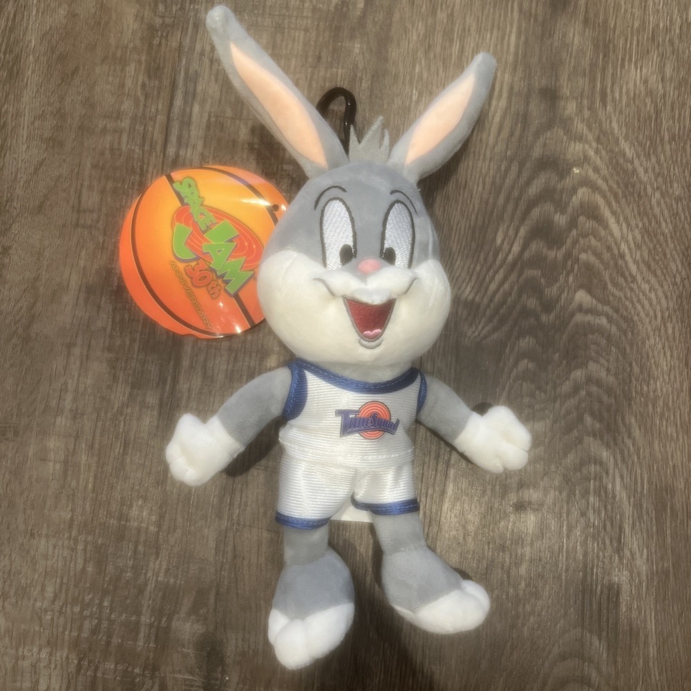 NEW-Space Jam 30th Anniversary Bugs Bunny Plush Dangler Clip On Target Exclusive